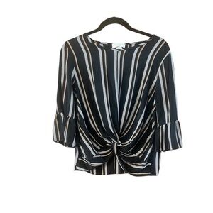 Lavender Field Anthropologie Twist Front Bell Sleeve Blouse